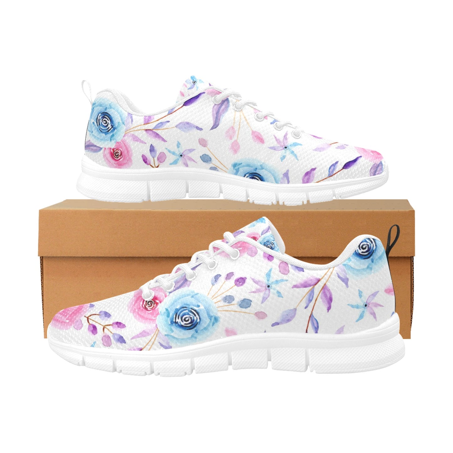 Women's Breathable Rose Floral Sneakers