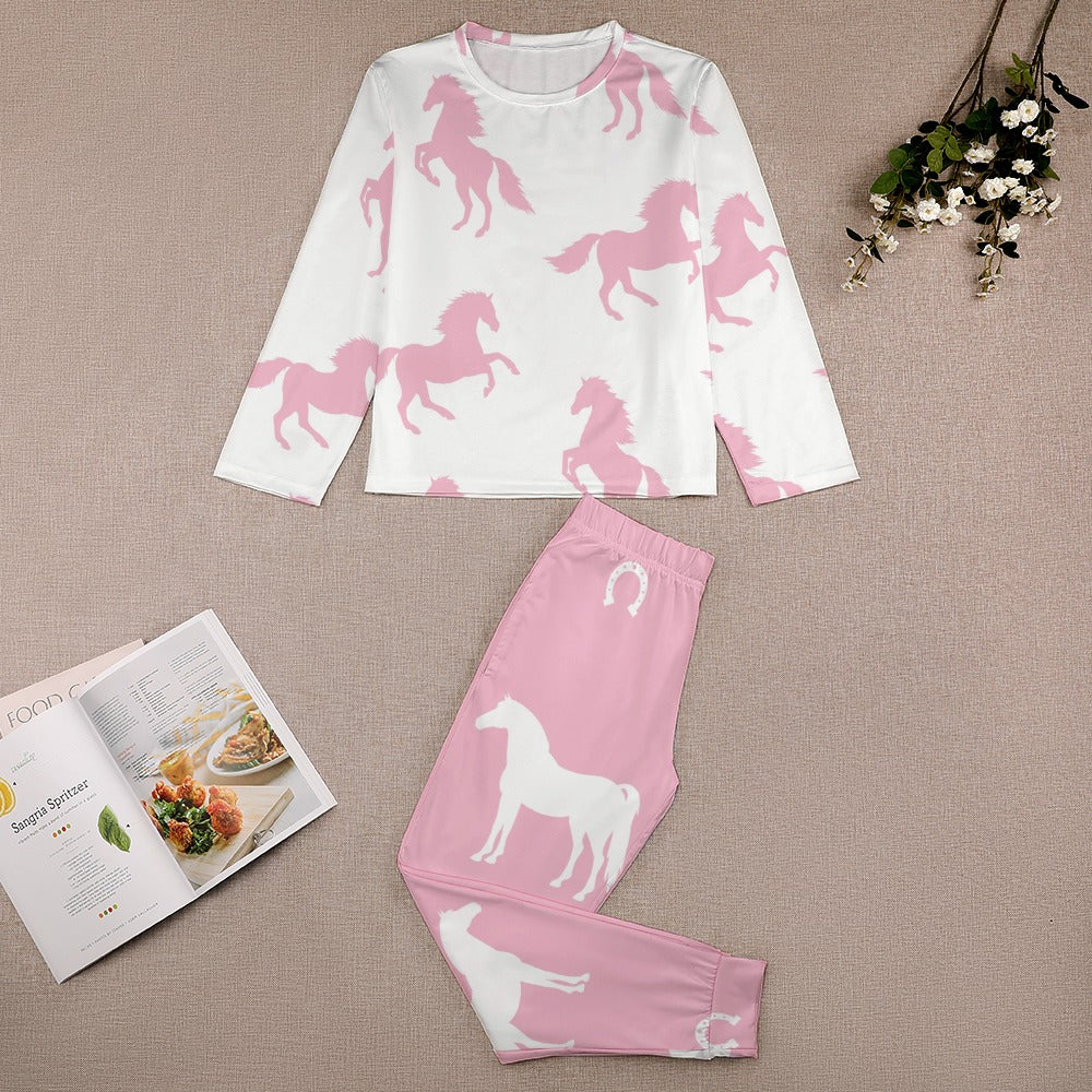 Lt Pink Horses Girl's Pajama Set