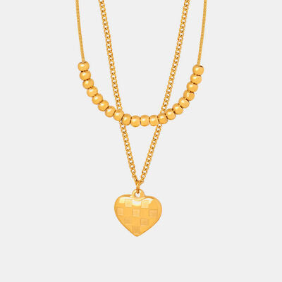 Heart Pendant Double-Lrayed Necklace