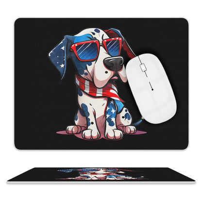 Patriotic Great Dane Leather Mouse Pad