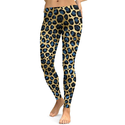 Blue Leopard Soft Ladies Tight Yoga Pants