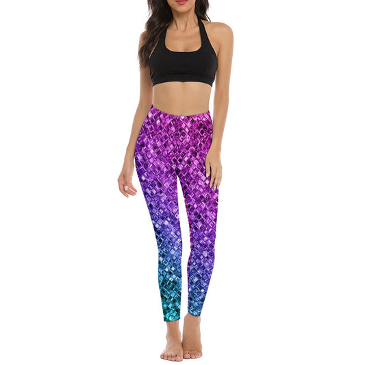 Ombre Glitter Soft Ladies Tight Yoga Pants