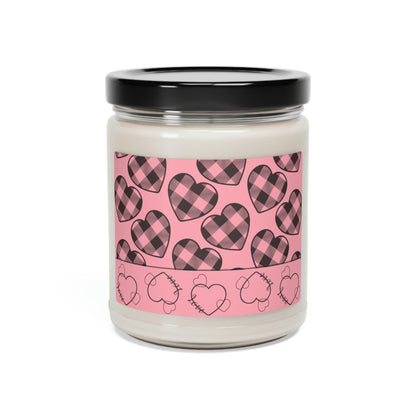 Pink Buffalo Hearts Scented Soy Candle 9oz