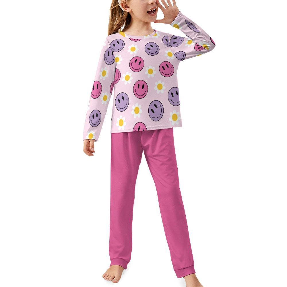 Deep Pink Girl's Pajama Set