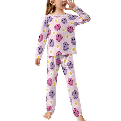 Smiley Floral Girl's Pajama Set